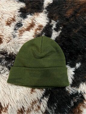 Men's Olive Green Knit Beanie Hat